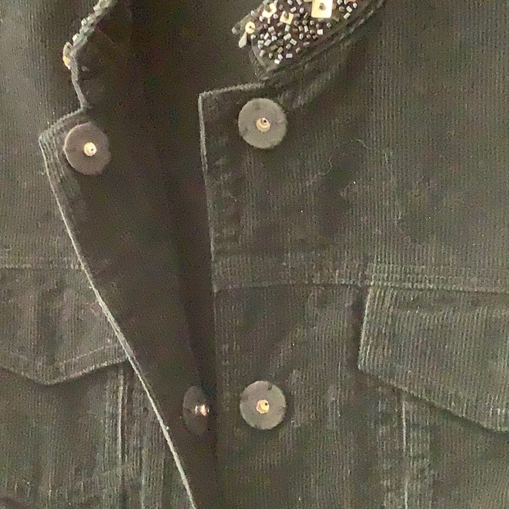 Rhinestone Collar Button Down Jacket - image 5